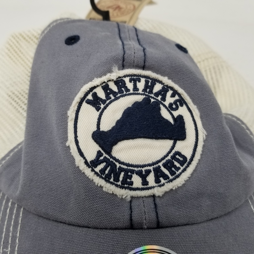 Martha's Vineyard NWT 47 Closer Stretch Fit Hat OS Mesh Text Embroidered Patch - Picture 8 of 12